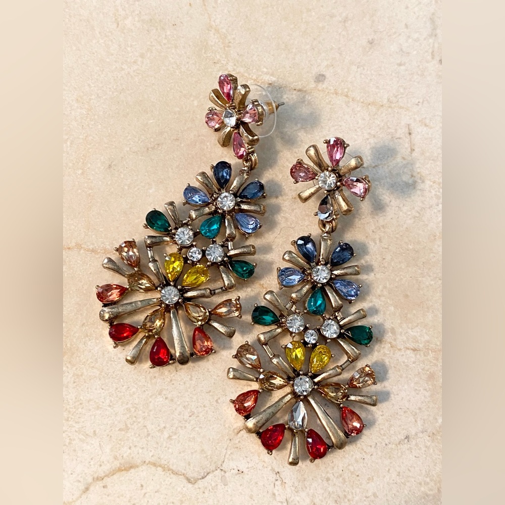 Giant colorful dangle earrings